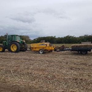 Small baler at Doyle's Cane Mulch